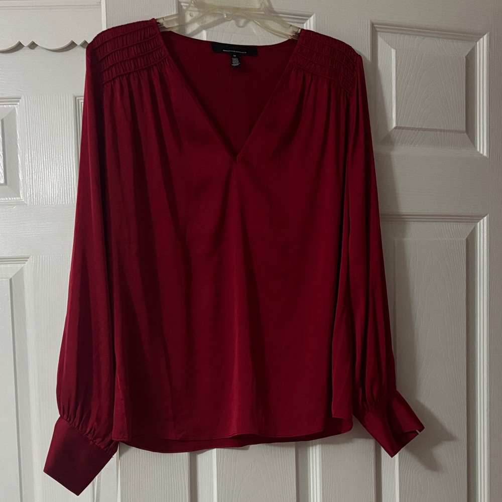 White House Black Market Red Blouse